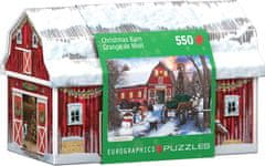 EuroGraphics Puzzle v plechovej krabičke Vianoce na farme 550 dielikov