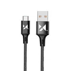 shumee Silný opletený kábel USB-C 2.4A 1m čierny