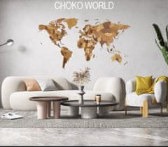 EWA ECO-WOOD-ART Svetová drevená mapa veľkosť M Choco World