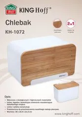 KINGHoff Oceľový chlebník s doskou Kh-1072