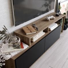 Hanah Home TV stolík Nexera 149,8 cm orech/čierna
