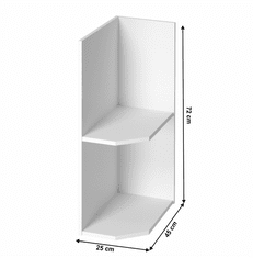 KONDELA Spodná rohová skrinka, biela, pravá, ROYAL D25PZ