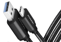 AXAGON kabel, USB-C na USB-A 3.2, 2 m, črn (BUCM3-AM20AB)