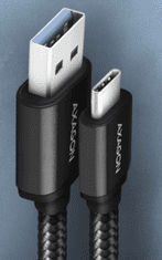 AXAGON kabel, USB-C na USB-A 3.2, 2 m, črn (BUCM3-AM20AB)