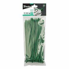 Bradas Sťahovacie pásky na vodiče 4.8 x 200 mm 100 ks GREEN BR-TS1148200G