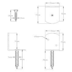 Vidaxl Držiaky na plotové panely 4 ks v tvare L pozinkovaný kov