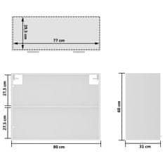 Petromila vidaXL Presklená závesná skrinka, biela 80x31x60 cm, kompozitné drevo