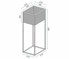 Tutumi Stojan na kvety METALIC matný čierny 60 cm