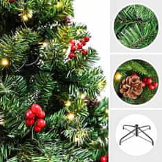Timeless Tools Vianočný stromček s LED diódami, rôzne typy, teplá biela, 180 LED- ov, 150 cm
