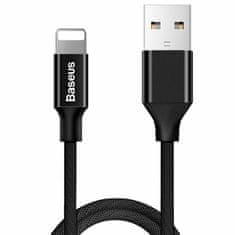 shumee Odolný textilný opletený kábel USB Iphone Lightning 1.2M čierny