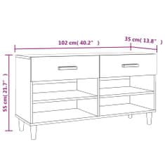 Petromila vidaXL Botník hnedý dub 102x35x55 cm spracované drevo