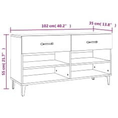 Petromila vidaXL Botník hnedý dub 102x35x55 cm spracované drevo