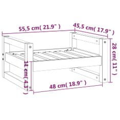 Vidaxl Psia posteľ 55,5x45,5x28 cm borovicový masív
