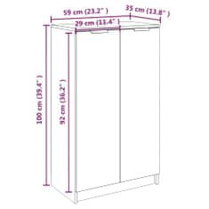 Petromila vidaXL Botník sivý dub sonoma 59x35x100 cm spracované drevo