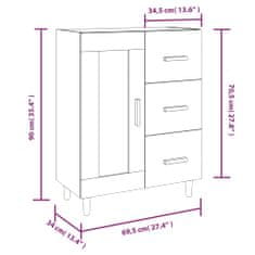 Petromila vidaXL Komoda lesklá biela 69,5x34x90 cm spracované drevo