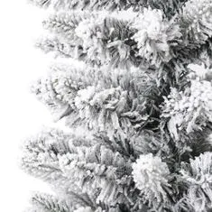 Vidaxl Zasnežený umelý úzky vianočný stromček 180 cm PVC a PE