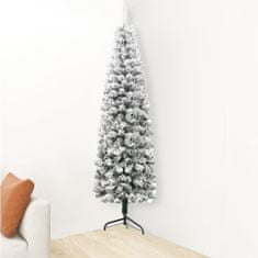 Vidaxl Úzky zasnežený umelý vianočný polovičný stromček 120 cm