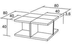 eoshop Konferenčný stôl Kamil 40×40 K101 (Prevedenie: Wenge)