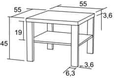 eoshop Konferenčný stôl Lubko 55×55 K116 (Prevedenie: Dub sonoma)