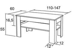 eoshop Konferenčný stôl Ctirad 60×110-147 K140 (Prevedenie: Prírodná)
