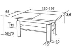 eoshop Konferenčný stôl Radim 65×120-156 K36 (Prevedenie: Jelša)