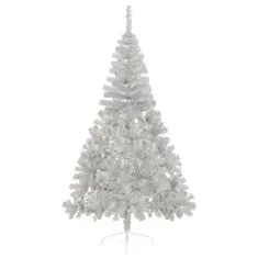 Vidaxl Umelý vianočný polovičný stromček s podstavcom strieborná 180cm