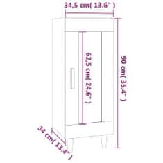 Petromila vidaXL Komoda dymový dub 34,5x34x90 cm spracované drevo