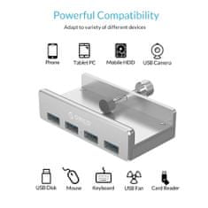 Northix USB Hub so skrutkovacím držiakom a 4 portami 