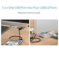 Northix USB Hub so skrutkovacím držiakom a 4 portami 