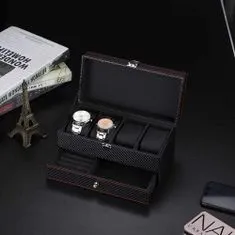 Northix Krabička na hodinky s úložným priestorom na šperky – čierna 
