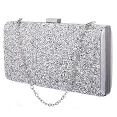 Northix Sparkling Clutch Bag - Strieborná 