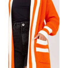 RUE PARIS Dámsky sveter s vreckami dlhý RUE PARIS oranžový LC-SW-0291.06X_389864 Univerzálne