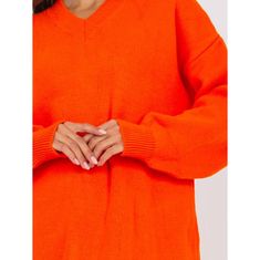 RUE PARIS Dámsky sveter oversize pletený RUE PARIS oranžový LC-SW-0341.38P_389990 Univerzálne