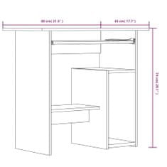 Vidaxl Stôl dymový dub 80x45x74 cm spracované drevo