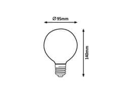 Rabalux LED žiarovka 1939 G95 E27 12W LED filament 2000lm, 4000K