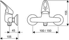 Samplus MA.4020.B/I-150 Sprchová batéria