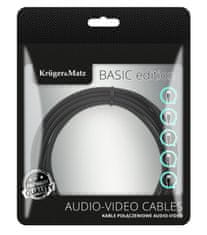 Krüger&Matz Kábel Audio Kruger&Matz KM1228 priamy Jack 3.5 stereo prepojovací 3m