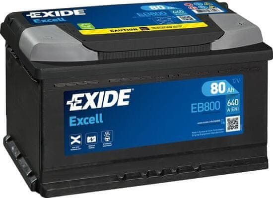 Exide Excell 80Ah Autobatéria , 12V , 640A , EB800