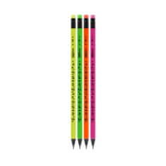Spokey Trojhranná ceruzka s gumou 48 ks FLUO