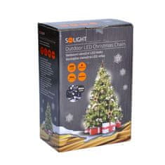 Solight Solight LED vonkajšie vianočné reťaz, 200 LED, 10m, prívod 5m, 8 funkcií, IP44, studená biela 1V06-W