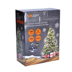 Solight Solight LED vonkajšie vianočné reťaz, 400 LED, 20m, prívod 5m, 8 funkcií, IP44, studená biela 1V07-W