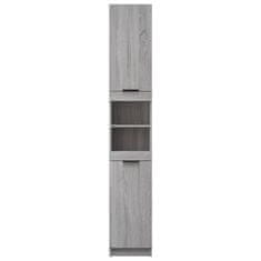 Vidaxl Kúpeľňová skrinka sivá sonoma 32x34x188,5 cm spracované drevo