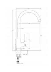 Invena Neri, stojanková drezová batéria, čierna matná, BZ-01-004-L