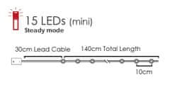 ACA Lightning LED dekoračná girlanda - Santa, teplá biela farba, 2xAA, 170 cm