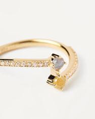 Elegantný pozlátený prsteň so zirkónmi VILLA AN01-647 (Obvod 50 mm)