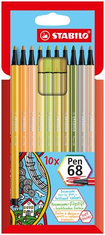 Stabilo Fixy "Pen 68", 10 farieb, 1 mm, 6810-22