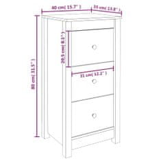 Petromila vidaXL Komody 2 ks biele 40x35x80 cm borovicový masív