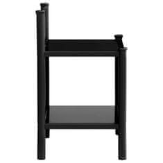 Vidaxl Nočný stolík čierny 45x34,5x60,5 cm kov a sklo