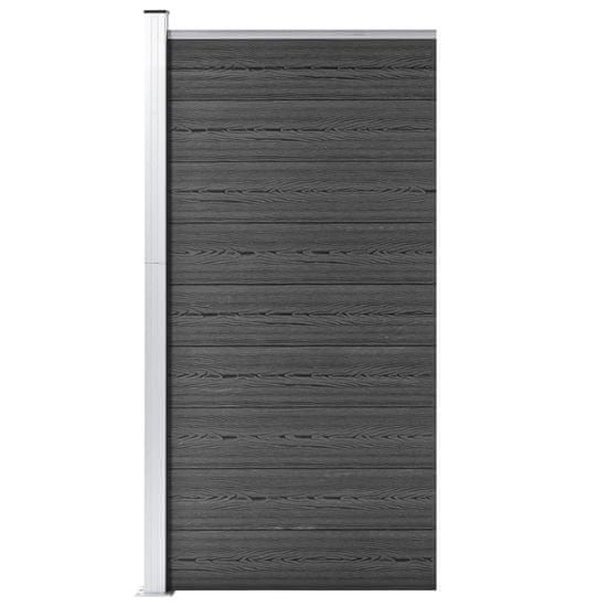 Vidaxl Plotový panel WPC 95x186 cm čierny