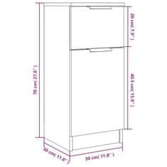 Petromila vidaXL Komody 2 ks biele 30x30x70 cm spracované drevo